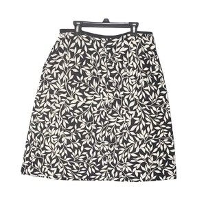 Talbots Womens Pencil Skirt Size Medium Black White Floral Print
